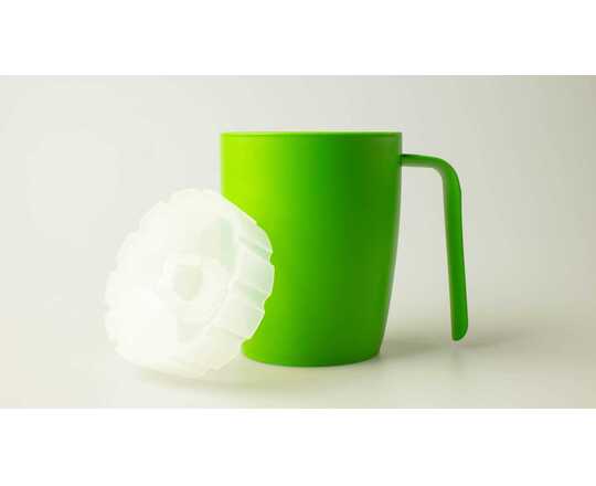 Sasscup gobelet avec éventail pour personnes souffrant de tremblements 150 ml - vert