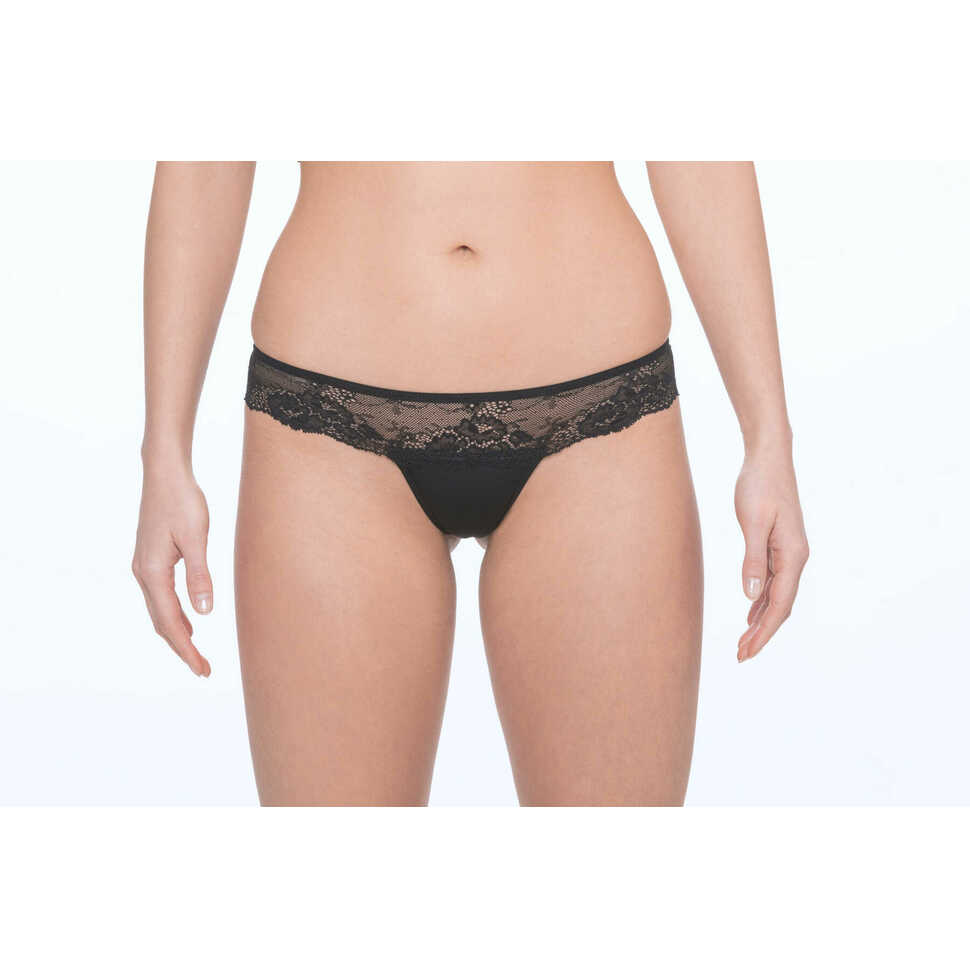 Menstruatieondergoed Brazilian String - zwart