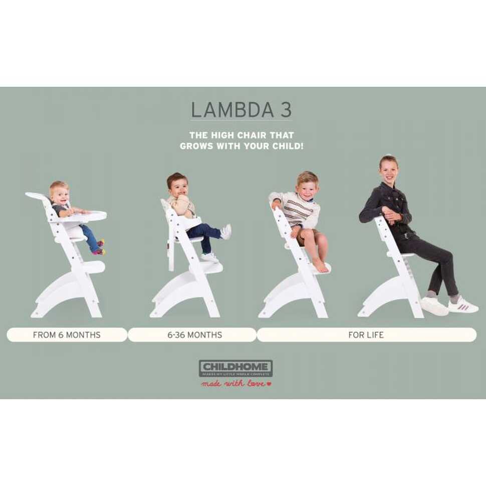 Lambda 3 Chaise Haute Bébé-Enfant + tablette